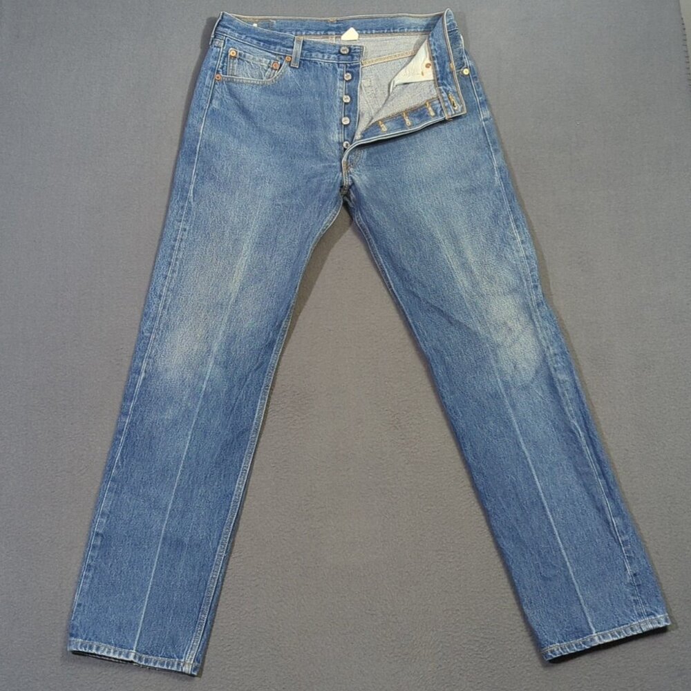 Levi's VTG Jeans Mens 36x36 Fits 32x32 Blue 501 XX Straight Leg Button Fly Denim - Picture 1 of 12